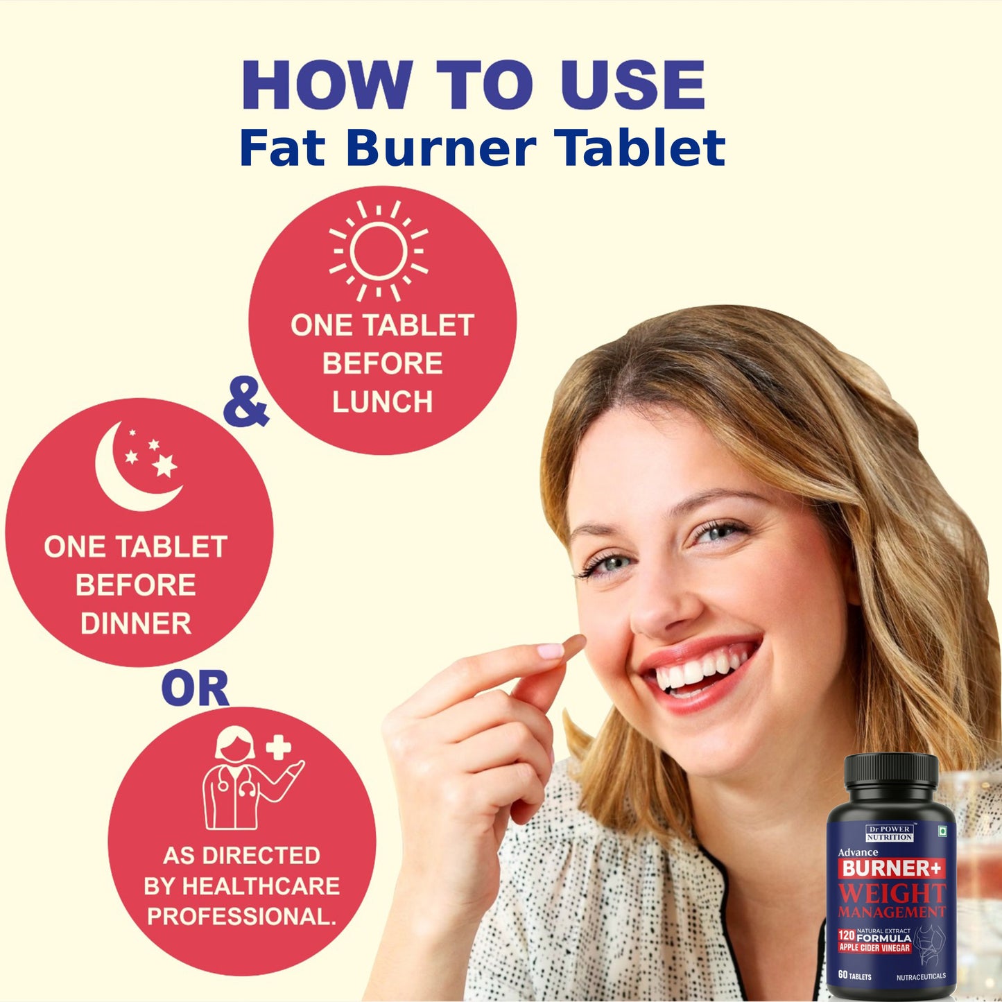Combo Pack Dr Power Nutrition Fat Burner Tablet + Omega 3 softgel Capsule