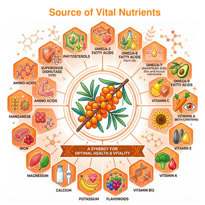 Sea Buckthorn Juice Pulp concentrate Omega 3 6 7 9 Vitamin C Antioxidant