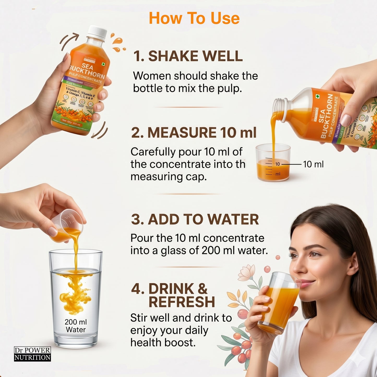 Sea Buckthorn Juice Pulp concentrate Omega 3 6 7 9 Vitamin C Antioxidant