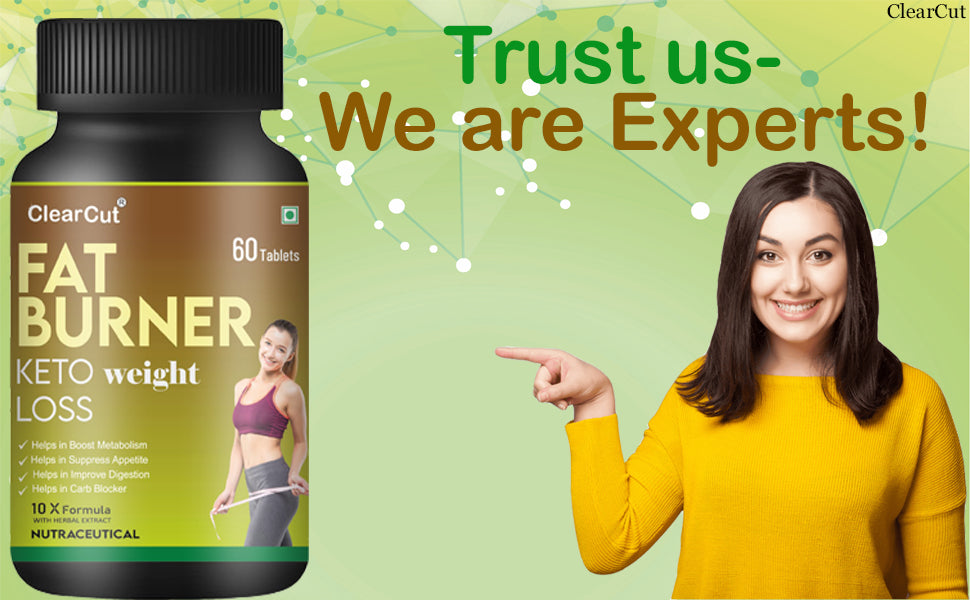 ClearCut Fat Burner Weight loss Tablet Belly slim Apple cider vinegar, Garcinia Cambogia, Gree tea and herbal extarcts