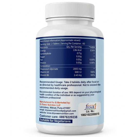 Magnesium Glycinate Tablet with Vitamin D3, Vitamin B6 (120)