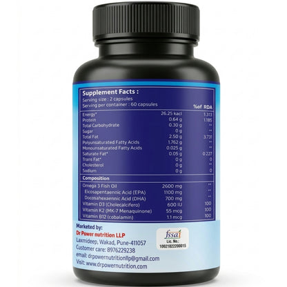 Combo Pack Dr Power Nutrition Fat Burner Tablet + Omega 3 softgel Capsule