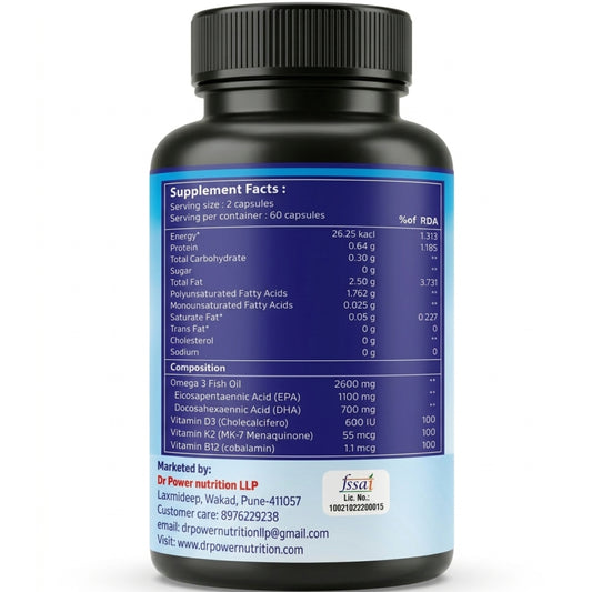 Triple Strength Omega 3 Capsule with Vitamin D3 K2 B12